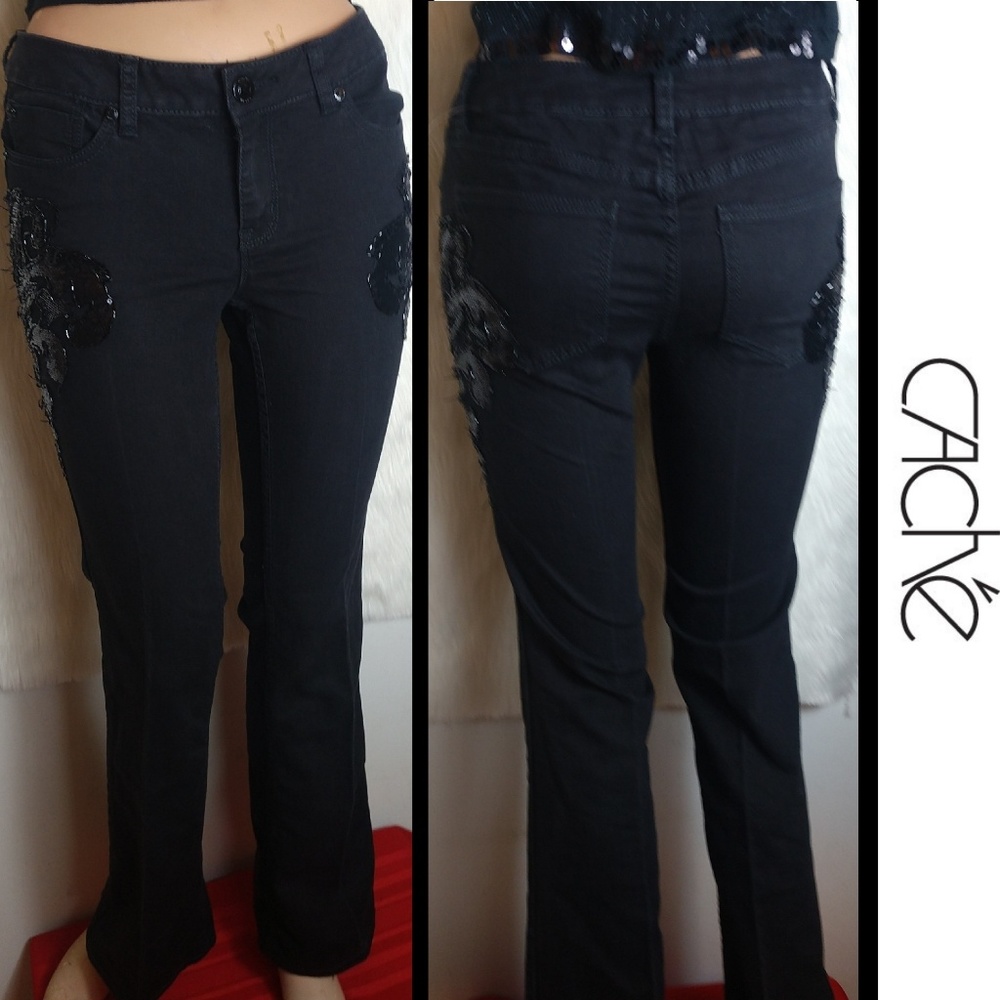Cache Sequin Boot Cut Jeans - image 1